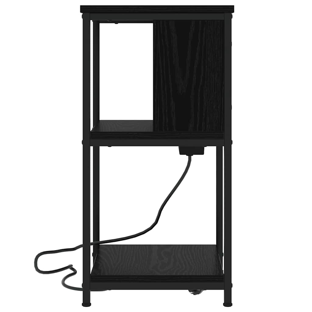 Nachttisch 2 pcs Schwarz Eichen-Optik 38 x 31 x 61 cm