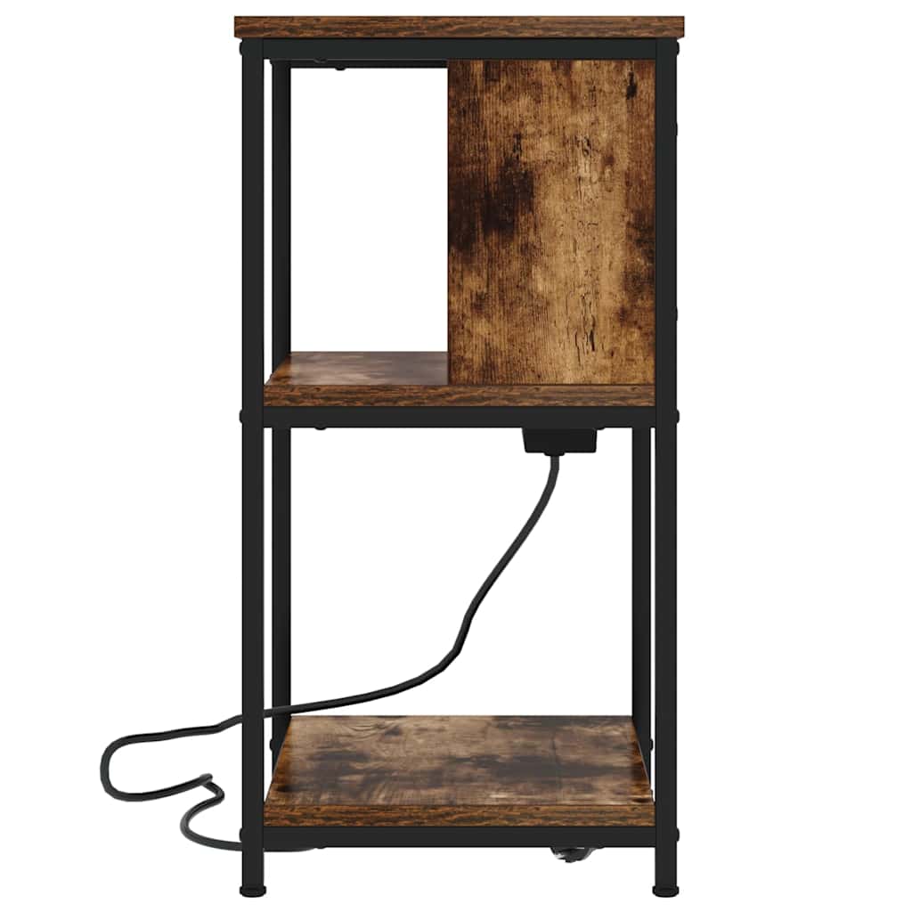 Nachttisch 2 pcs Geräucherte Eiche 38 x 31 x 61 cm