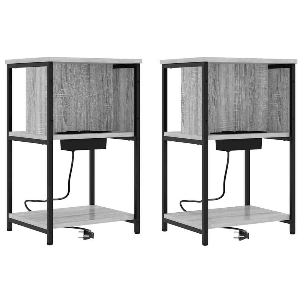 Nachttisch 2 pcs Graues Sonoma 38 x 31 x 61 cm Holzwerkstoff