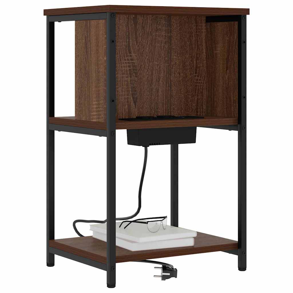 Nachttisch Braun Eichen-Optik 38 x 31 x 61 cm Holzwerkstoff