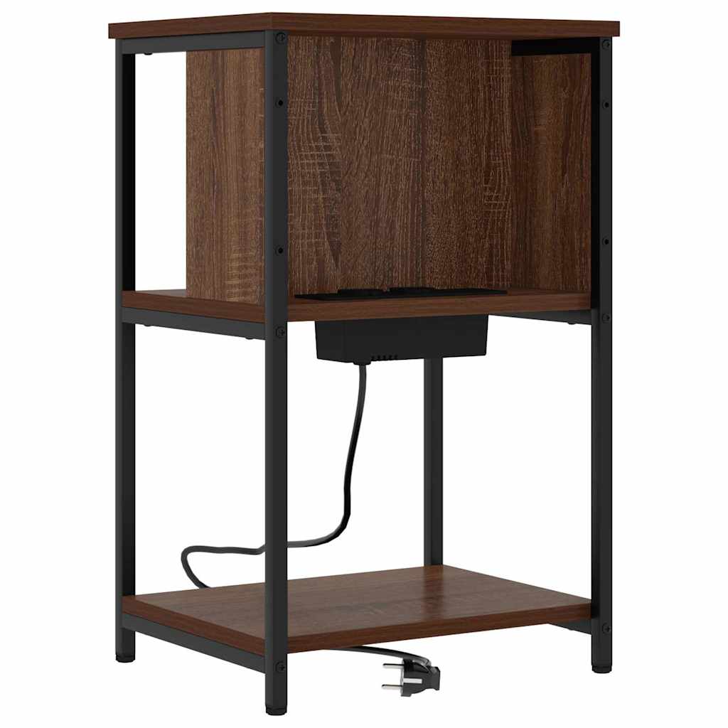 Nachttisch 2 pcs Braun Eichen-Optik 38 x 31 x 61 cm