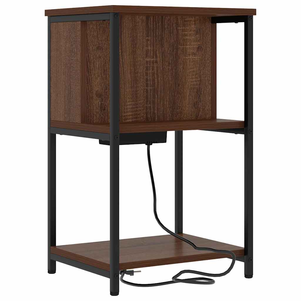 Nachttisch 2 pcs Braun Eichen-Optik 38 x 31 x 61 cm
