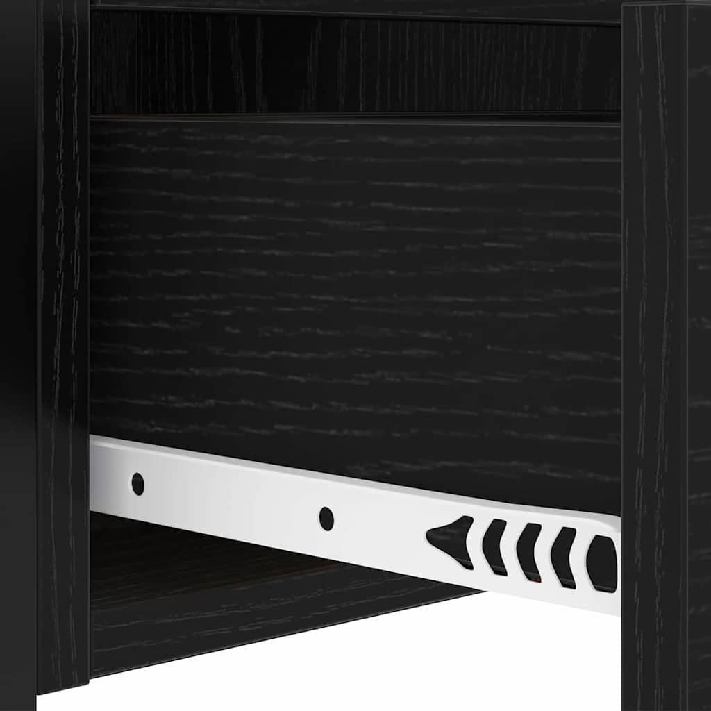 Nachttisch 2 pcs Schwarz Eichen-Optik 40 x 31 x 60 cm