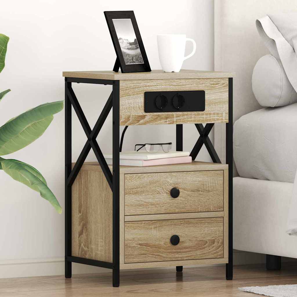 Nachttisch 2 pcs Sonoma-Eiche 40 x 31 x 60 cm Holzwerkstoff