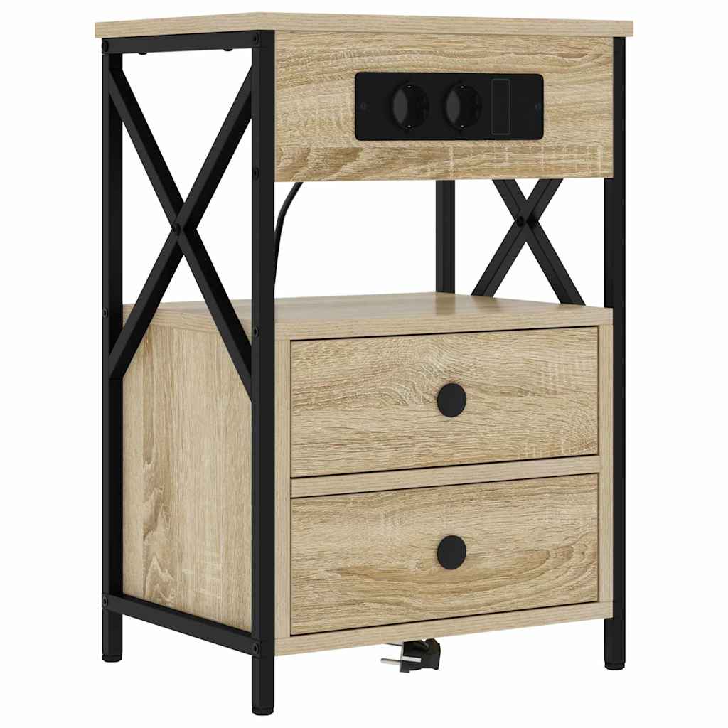 Nachttisch 2 pcs Sonoma-Eiche 40 x 31 x 60 cm Holzwerkstoff