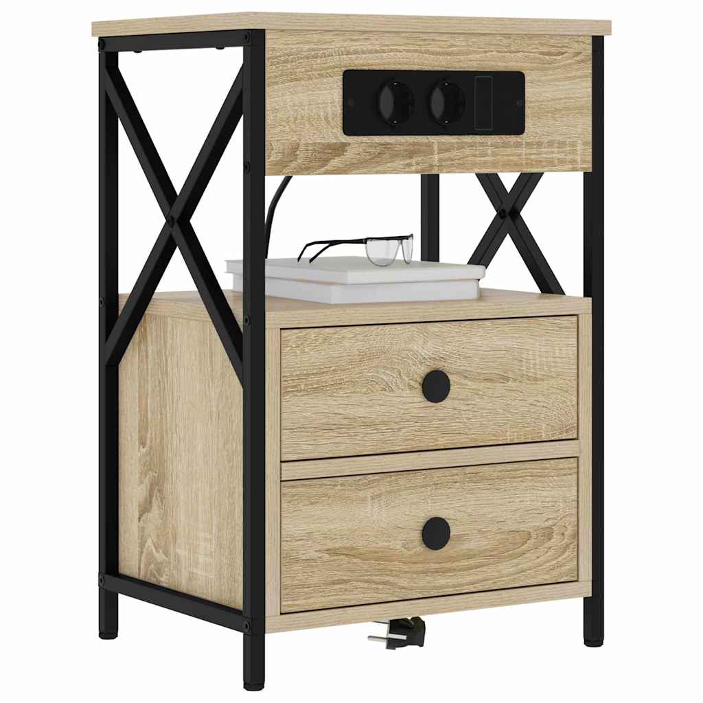 Nachttisch 2 pcs Sonoma-Eiche 40 x 31 x 60 cm Holzwerkstoff
