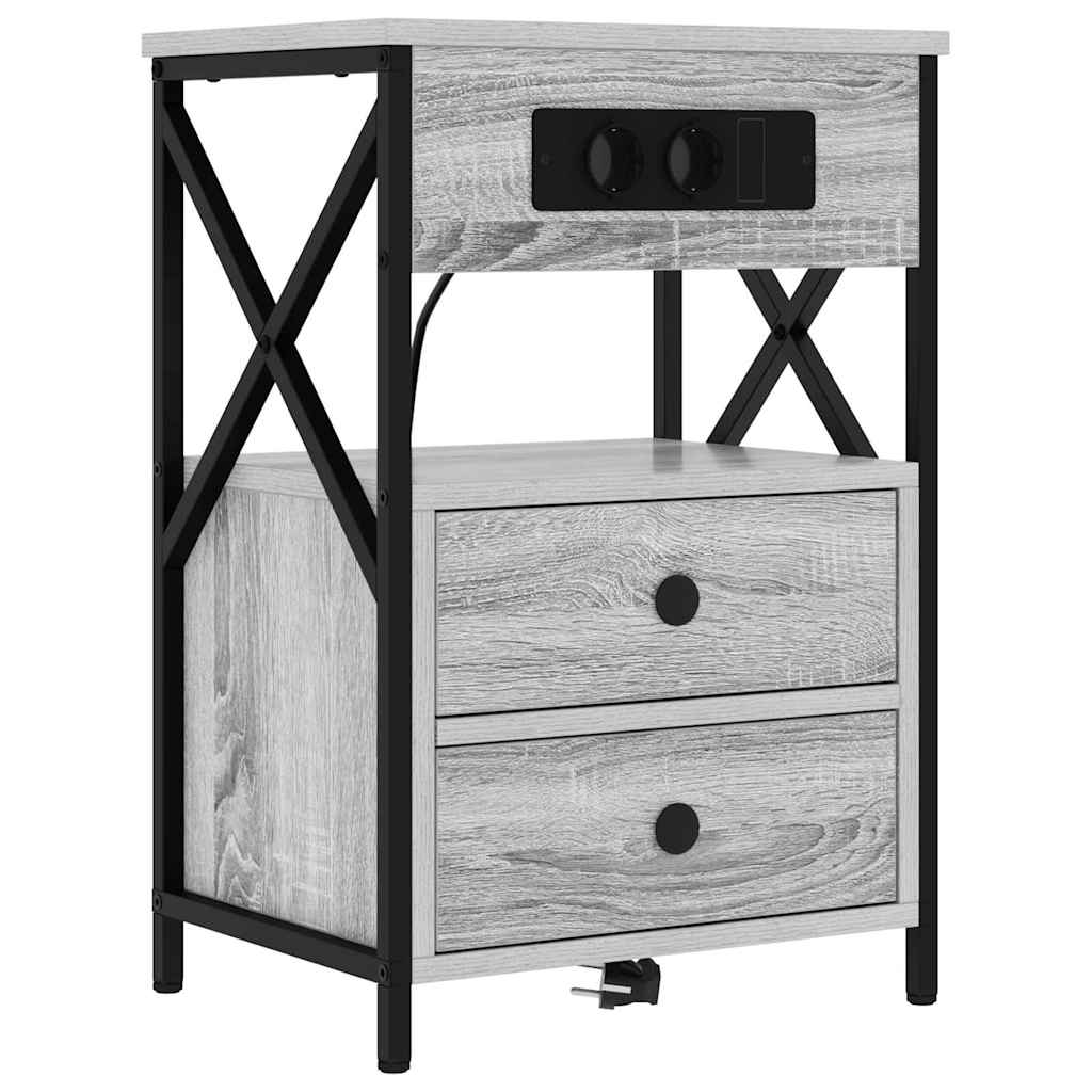Nachttisch 2 pcs Graues Sonoma 40 x 31 x 60 cm Holzwerkstoff