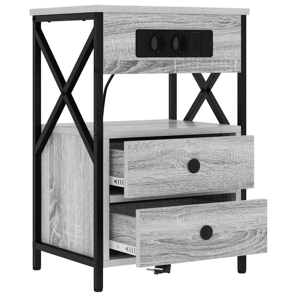 Nachttisch 2 pcs Graues Sonoma 40 x 31 x 60 cm Holzwerkstoff