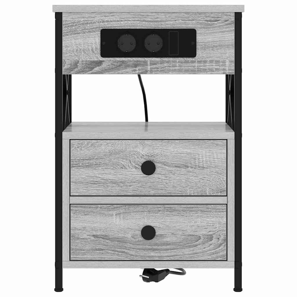 Nachttisch 2 pcs Graues Sonoma 40 x 31 x 60 cm Holzwerkstoff