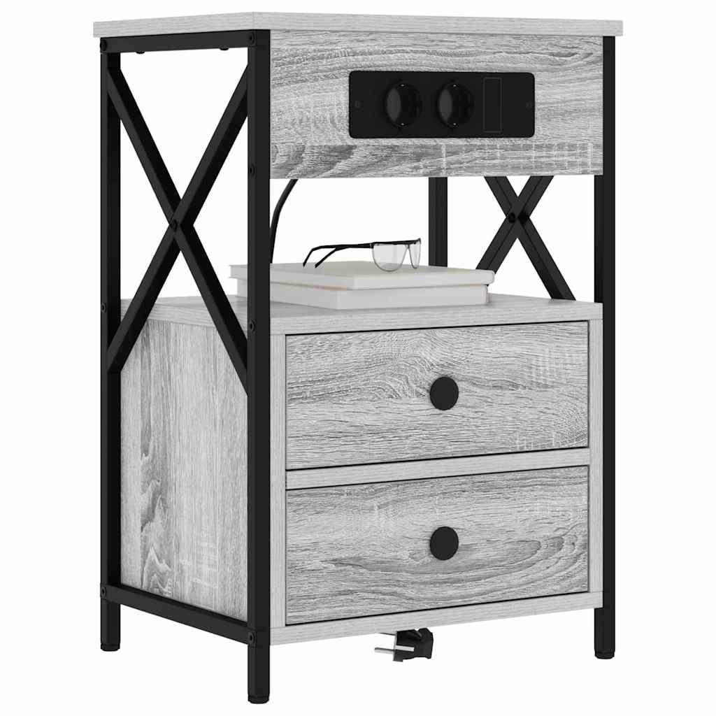 Nachttisch 2 pcs Graues Sonoma 40 x 31 x 60 cm Holzwerkstoff