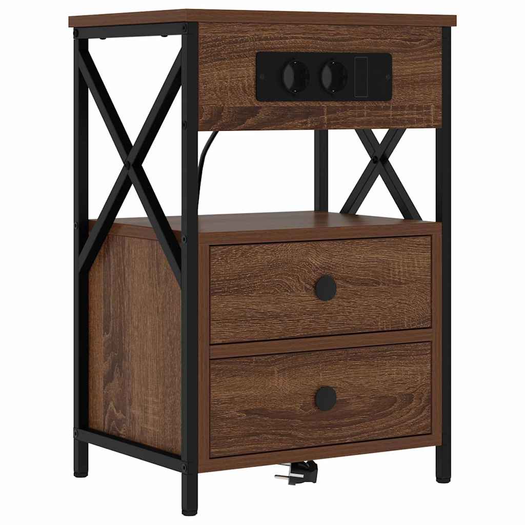 Nachttisch Braun Eichen-Optik 40 x 31 x 60 cm Holzwerkstoff