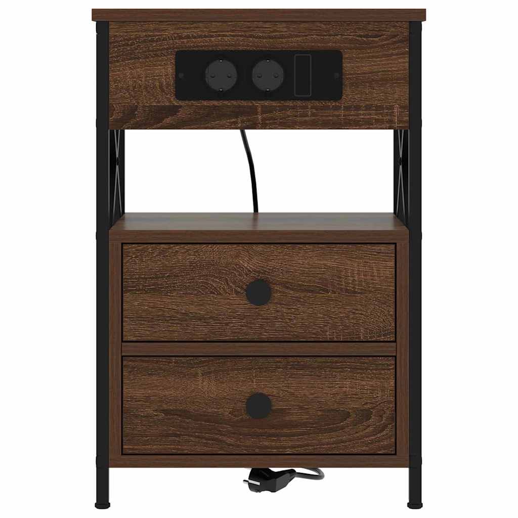 Nachttisch Braun Eichen-Optik 40 x 31 x 60 cm Holzwerkstoff