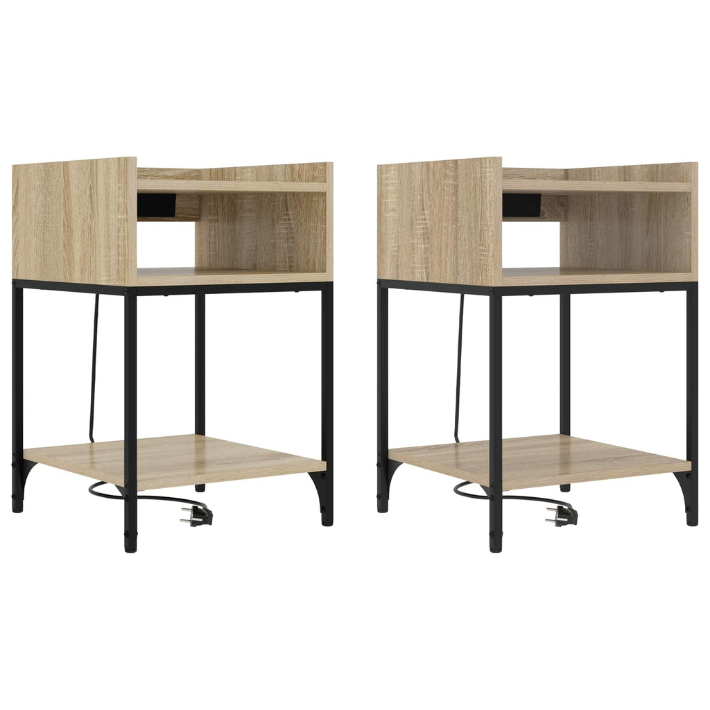 Nachttisch 2 pcs Sonoma-Eiche 40 x 40 x 61 cm Holzwerkstoff
