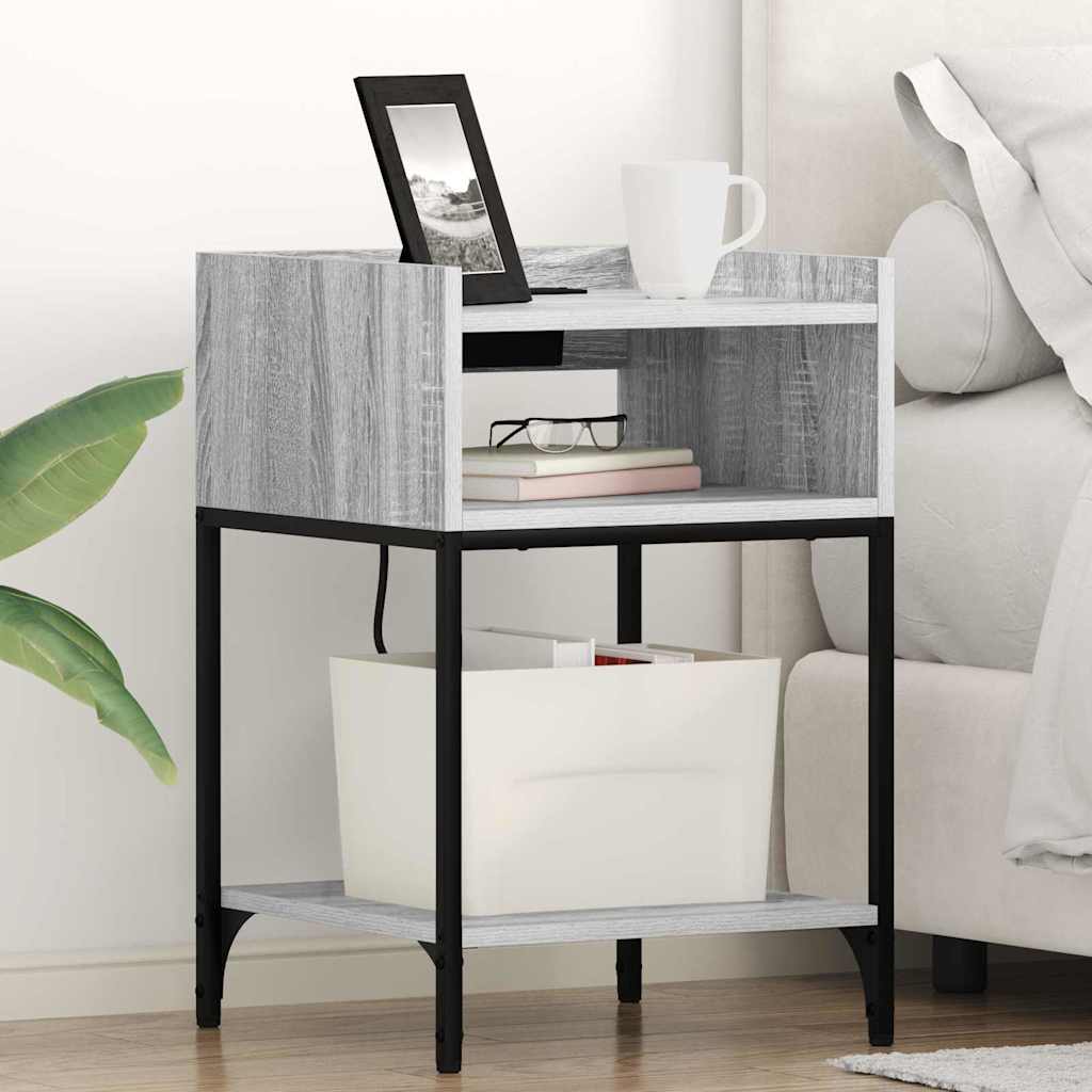 Nachttisch 2 pcs Graues Sonoma 40 x 40 x 61 cm Holzwerkstoff