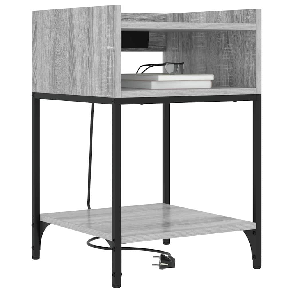 Nachttisch 2 pcs Graues Sonoma 40 x 40 x 61 cm Holzwerkstoff