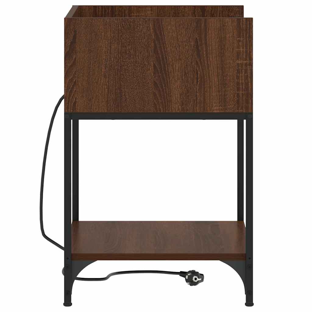 Nachttisch mit Regal 2 pcs Braun Eichen-Optik 40 x 40 x 61 cm