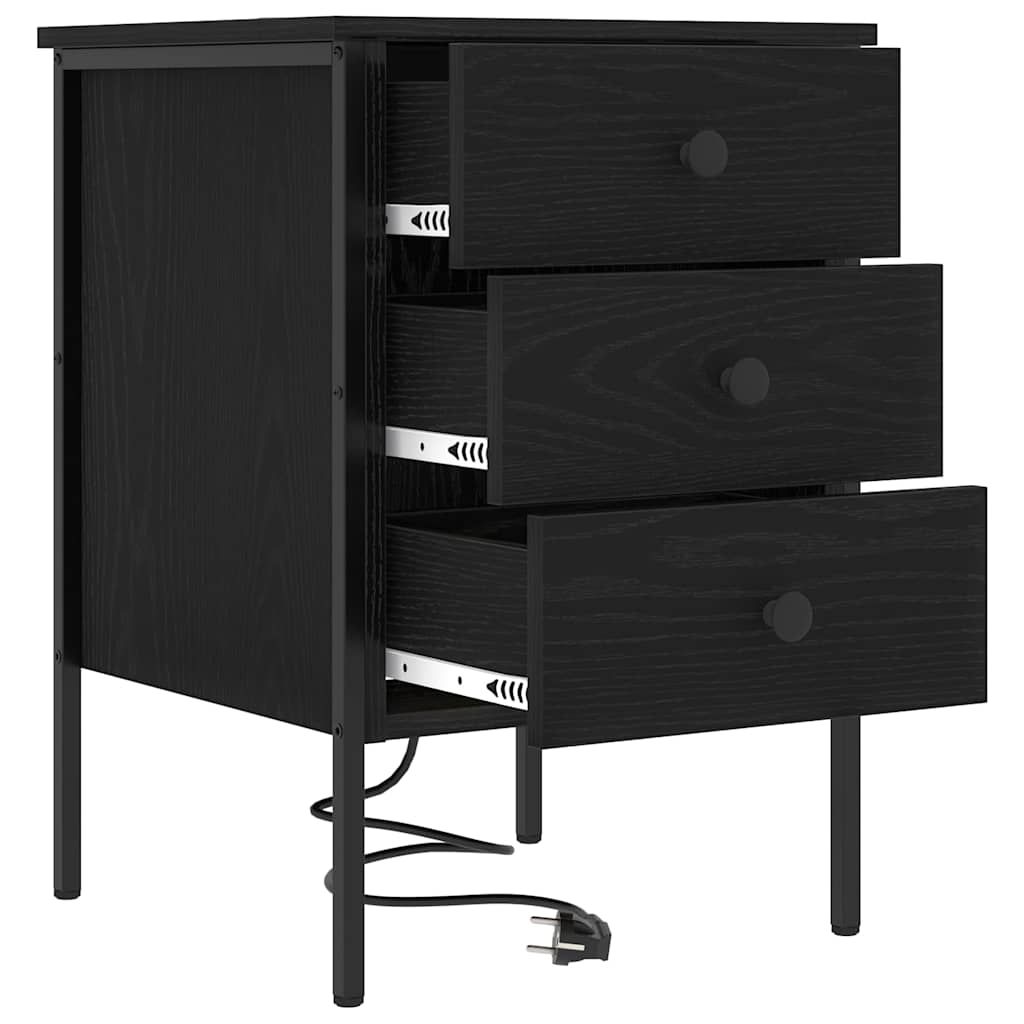 Nachttisch Schwarz Eichen-Optik 42 x 41 x 61 cm Holzwerkstoff