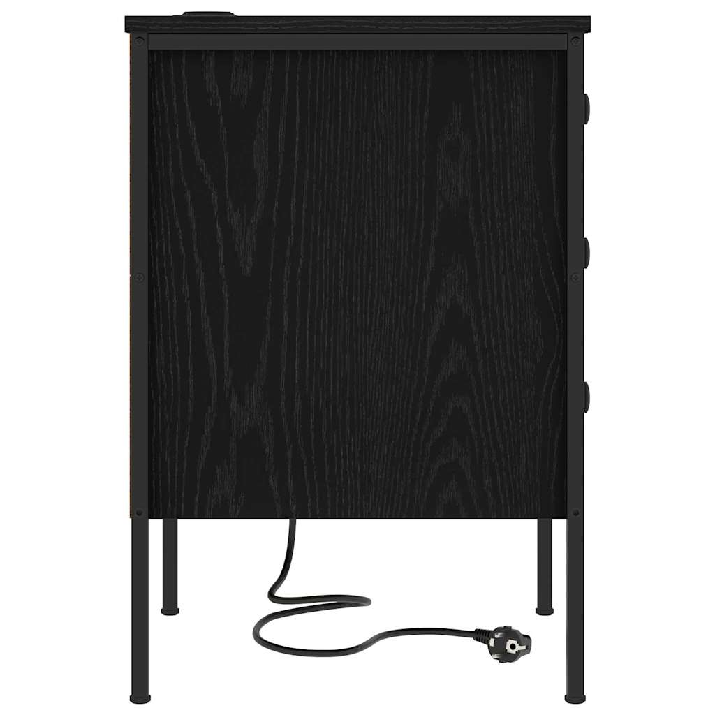 Nachttisch Schwarz Eichen-Optik 42 x 41 x 61 cm Holzwerkstoff