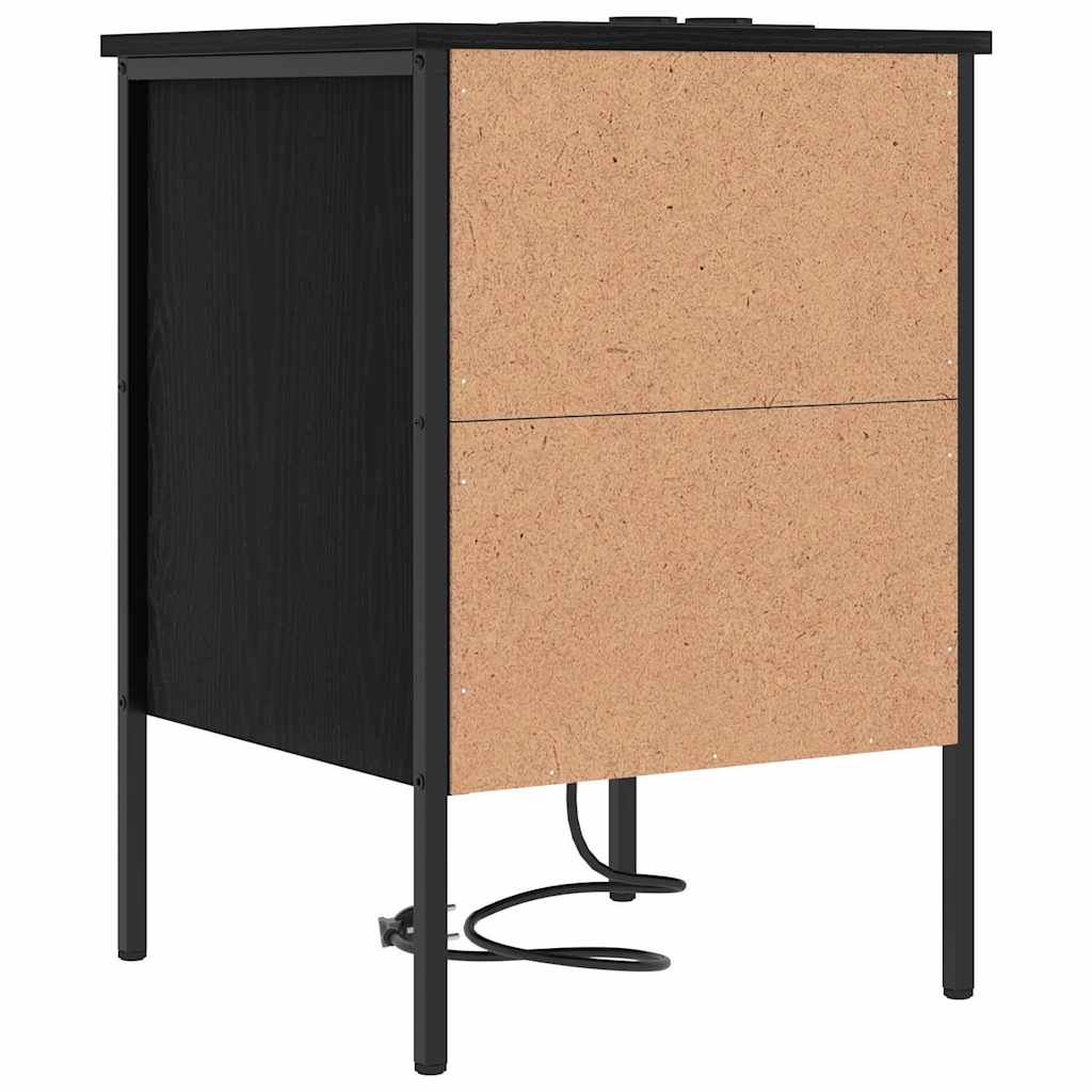 Nachttisch 2 pcs Schwarz Eichen-Optik 42 x 41 x 61 cm