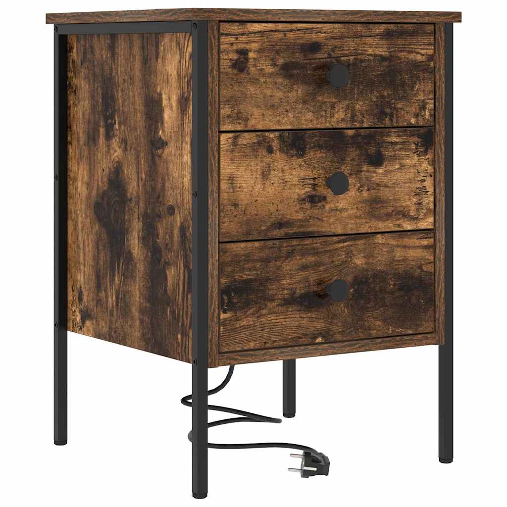 Nachttisch 2 pcs Geräucherte Eiche 42 x 41 x 61 cm