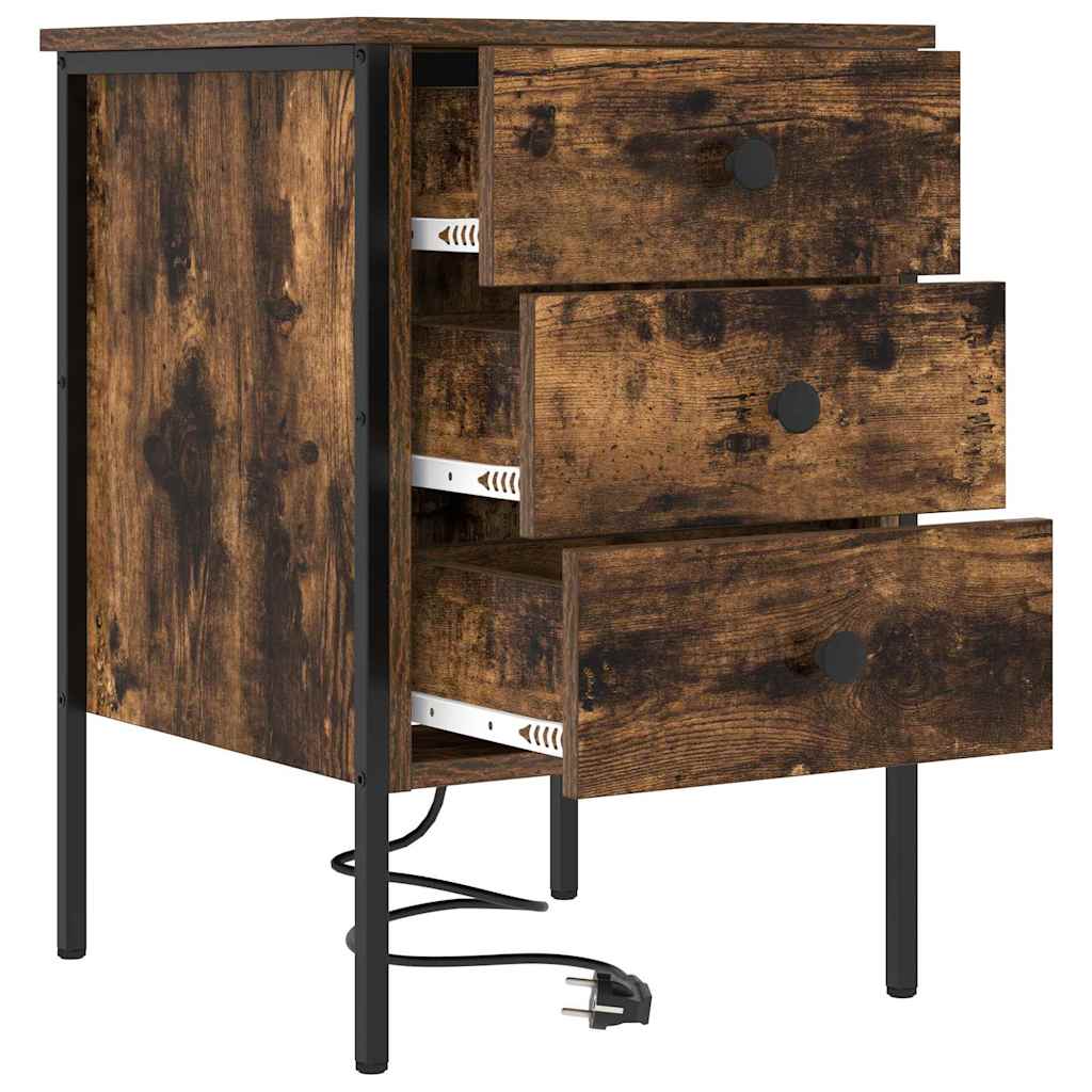 Nachttisch 2 pcs Geräucherte Eiche 42 x 41 x 61 cm
