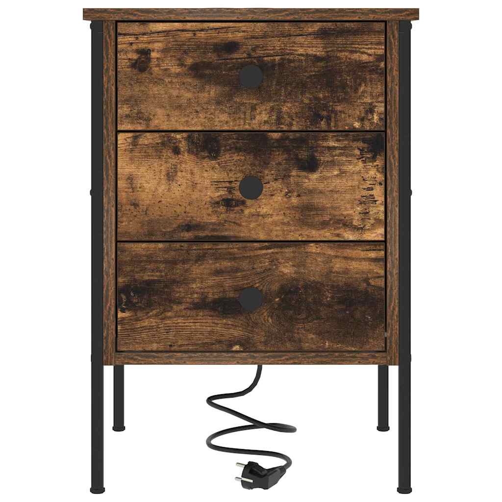 Nachttisch 2 pcs Geräucherte Eiche 42 x 41 x 61 cm
