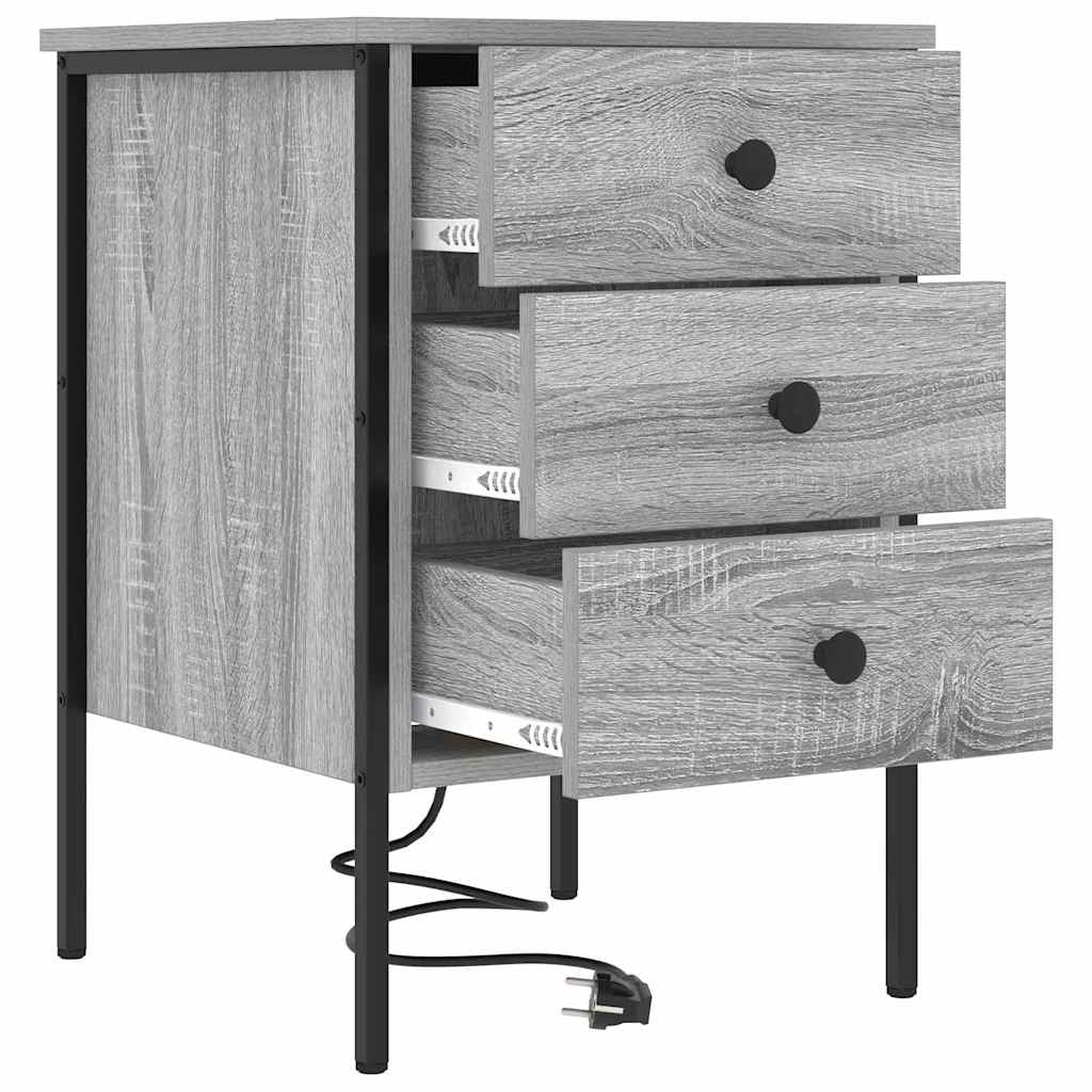 Nachttisch Graues Sonoma 42 x 41 x 61 cm Holzwerkstoff