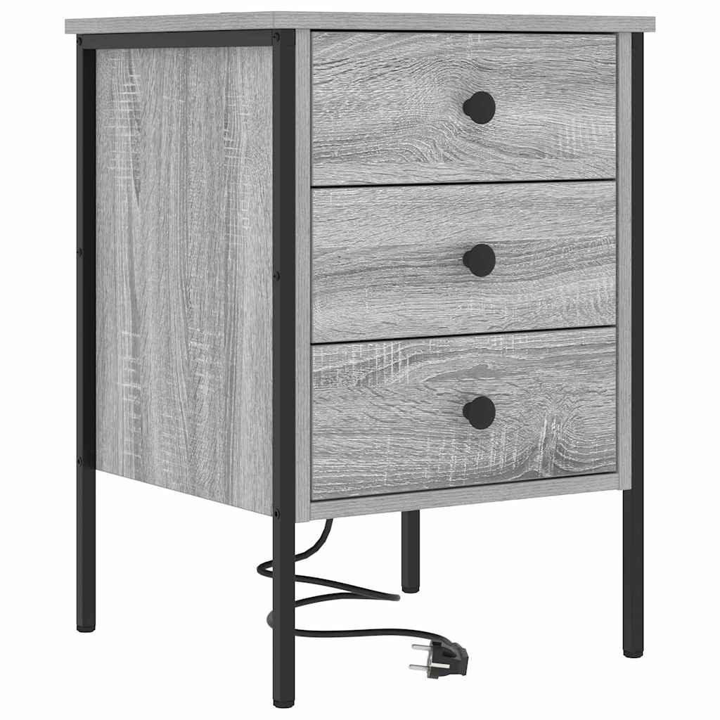Nachttisch 2 pcs Graues Sonoma 42 x 41 x 61 cm Holzwerkstoff
