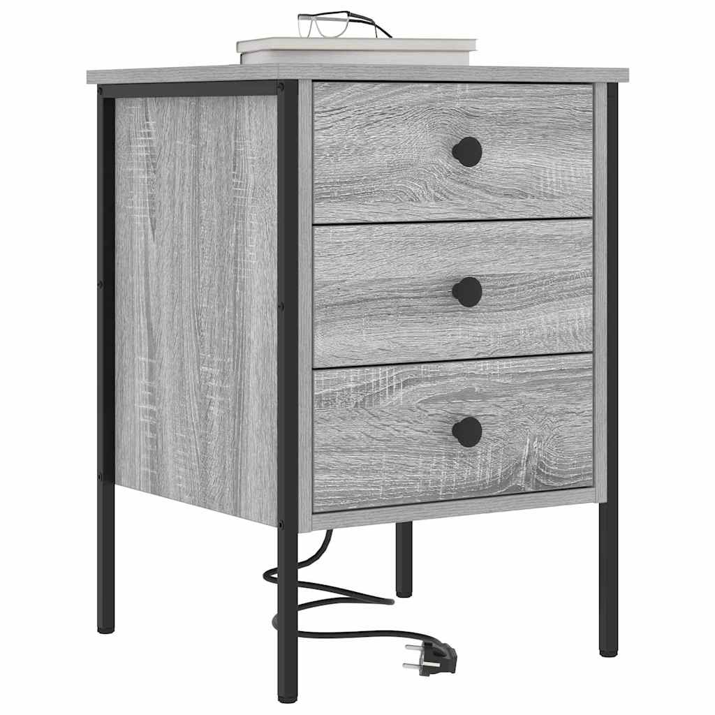Nachttisch 2 pcs Graues Sonoma 42 x 41 x 61 cm Holzwerkstoff