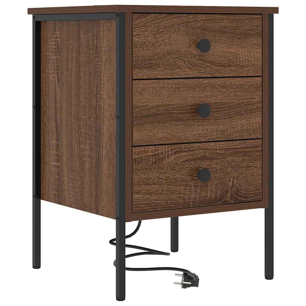 Nachttisch 2 pcs Braun Eichen-Optik 42 x 41 x 61 cm