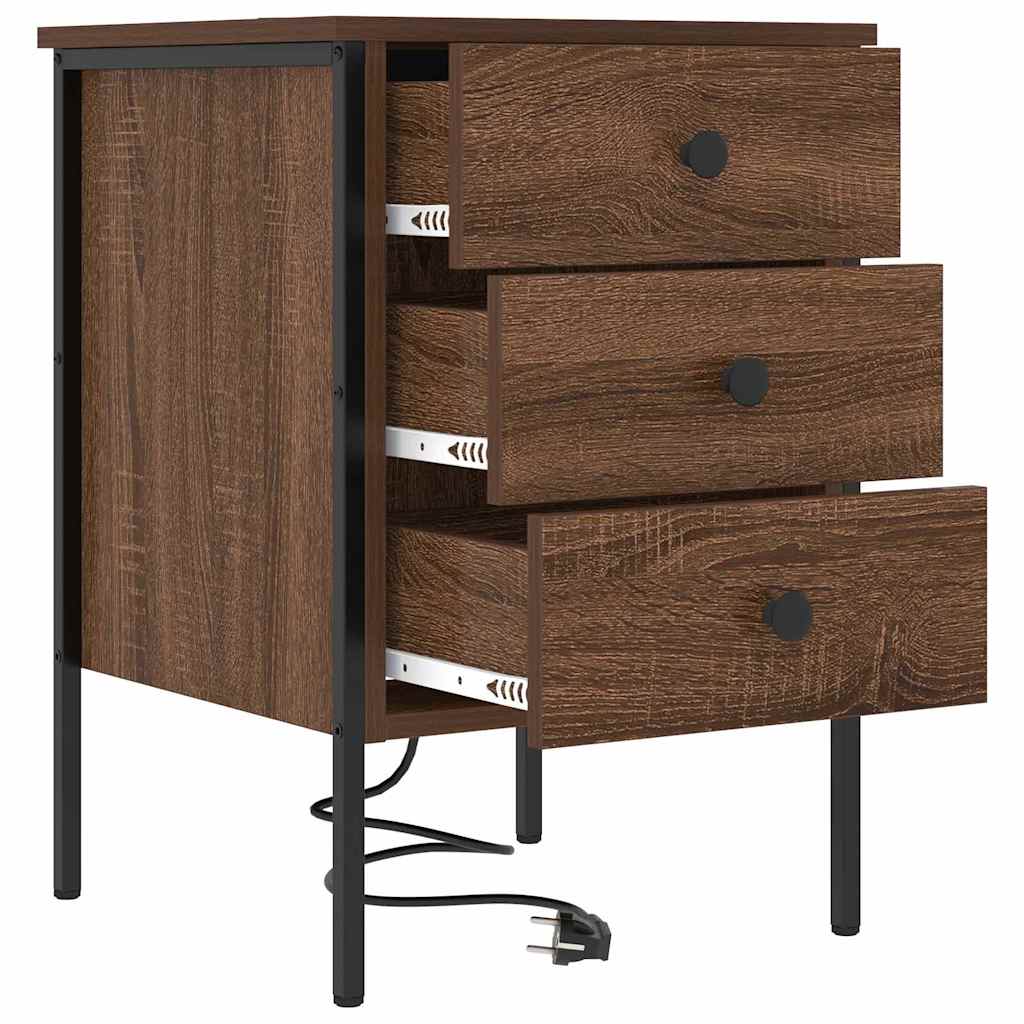 Nachttisch 2 pcs Braun Eichen-Optik 42 x 41 x 61 cm