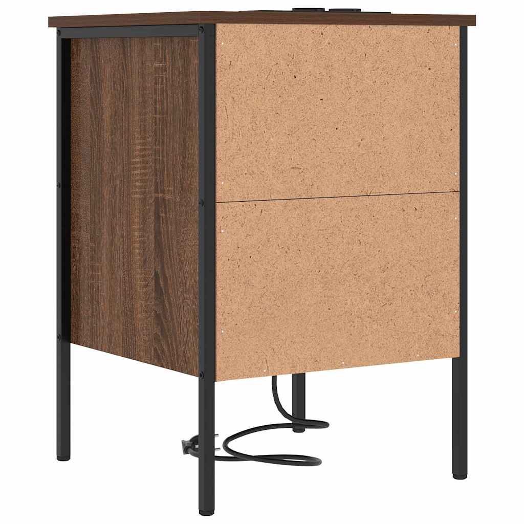 Nachttisch 2 pcs Braun Eichen-Optik 42 x 41 x 61 cm