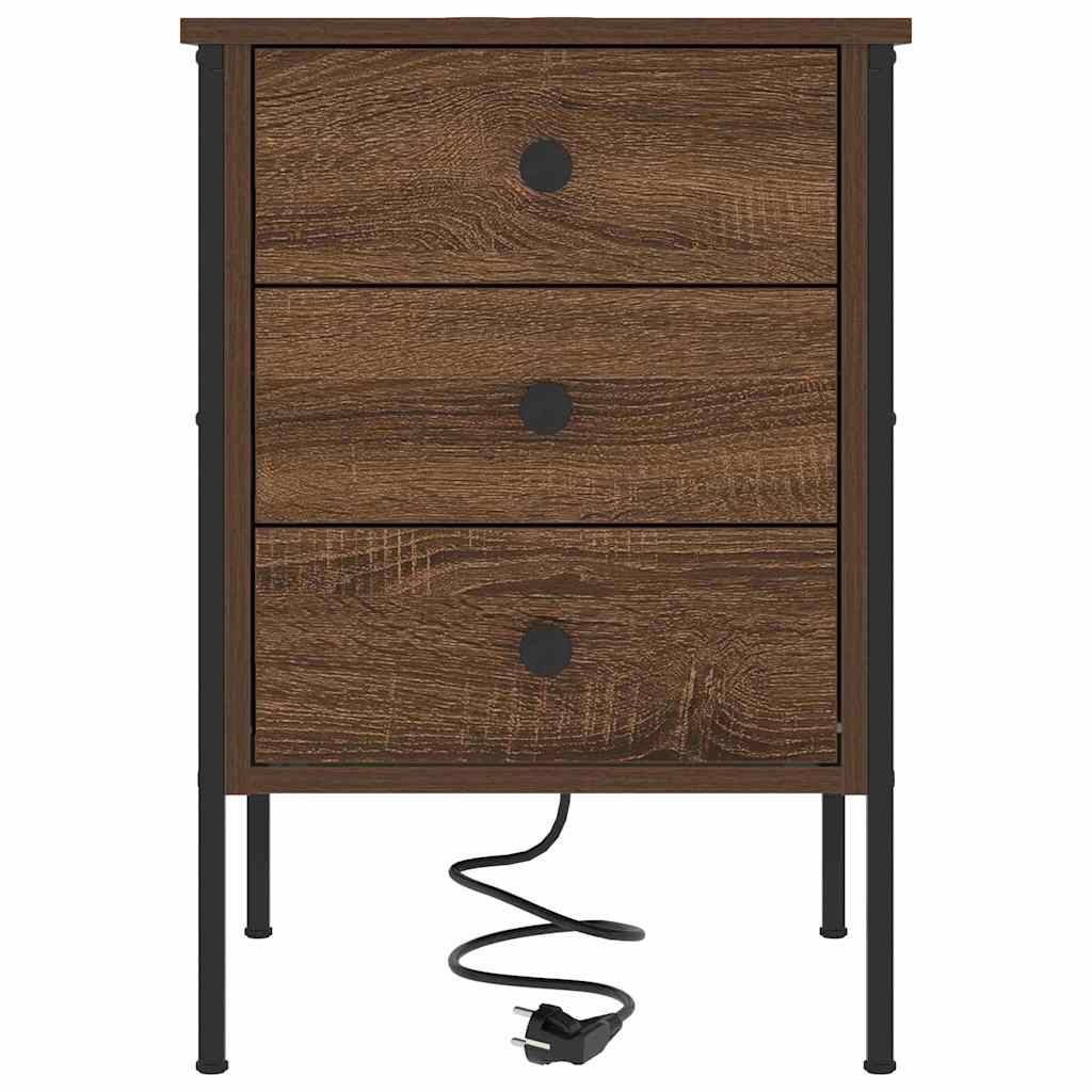 Nachttisch 2 pcs Braun Eichen-Optik 42 x 41 x 61 cm