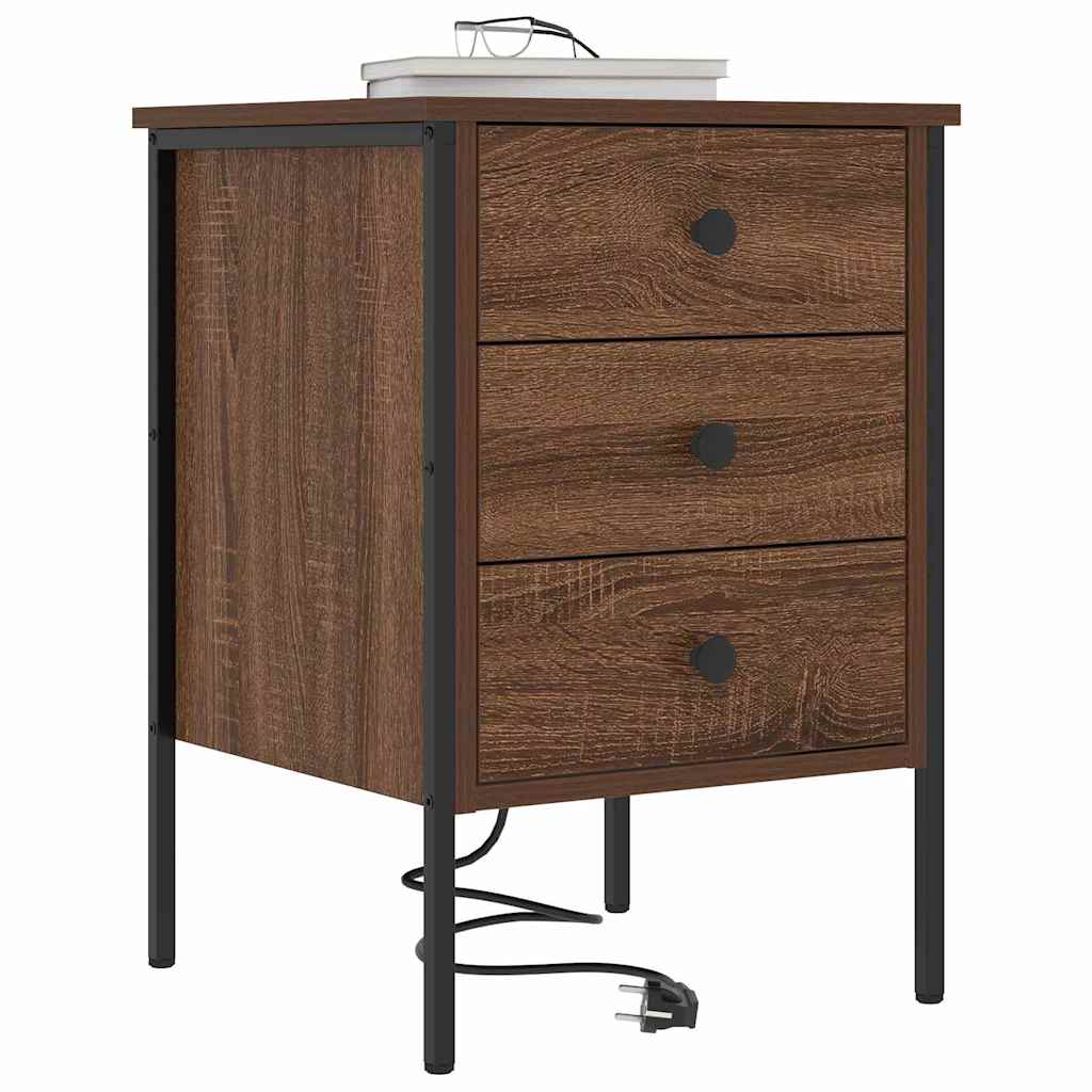 Nachttisch 2 pcs Braun Eichen-Optik 42 x 41 x 61 cm