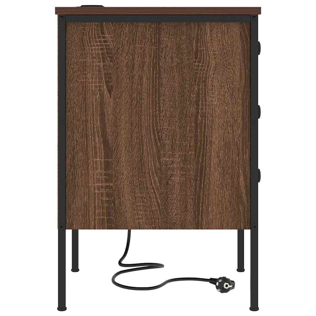 Nachttisch 2 pcs Braun Eichen-Optik 42 x 41 x 61 cm