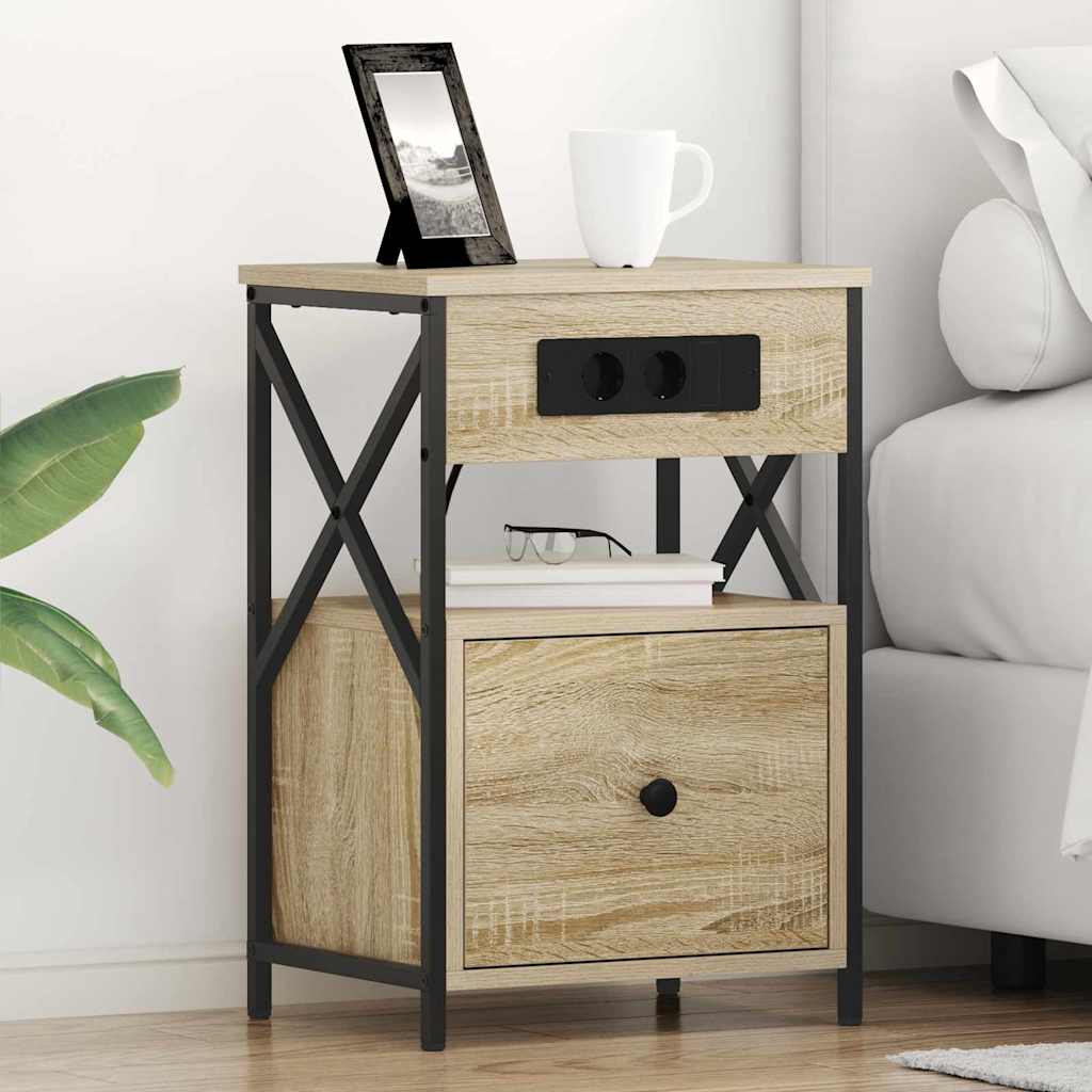 Nachttisch 2 pcs Sonoma-Eiche 40 x 31 x 60 cm Holzwerkstoff