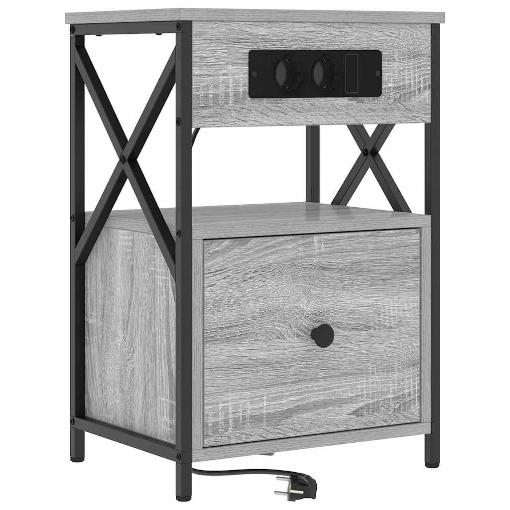 Nachttisch Graues Sonoma 40 x 31 x 60 cm Holzwerkstoff