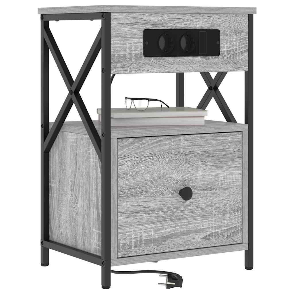 Nachttisch Graues Sonoma 40 x 31 x 60 cm Holzwerkstoff