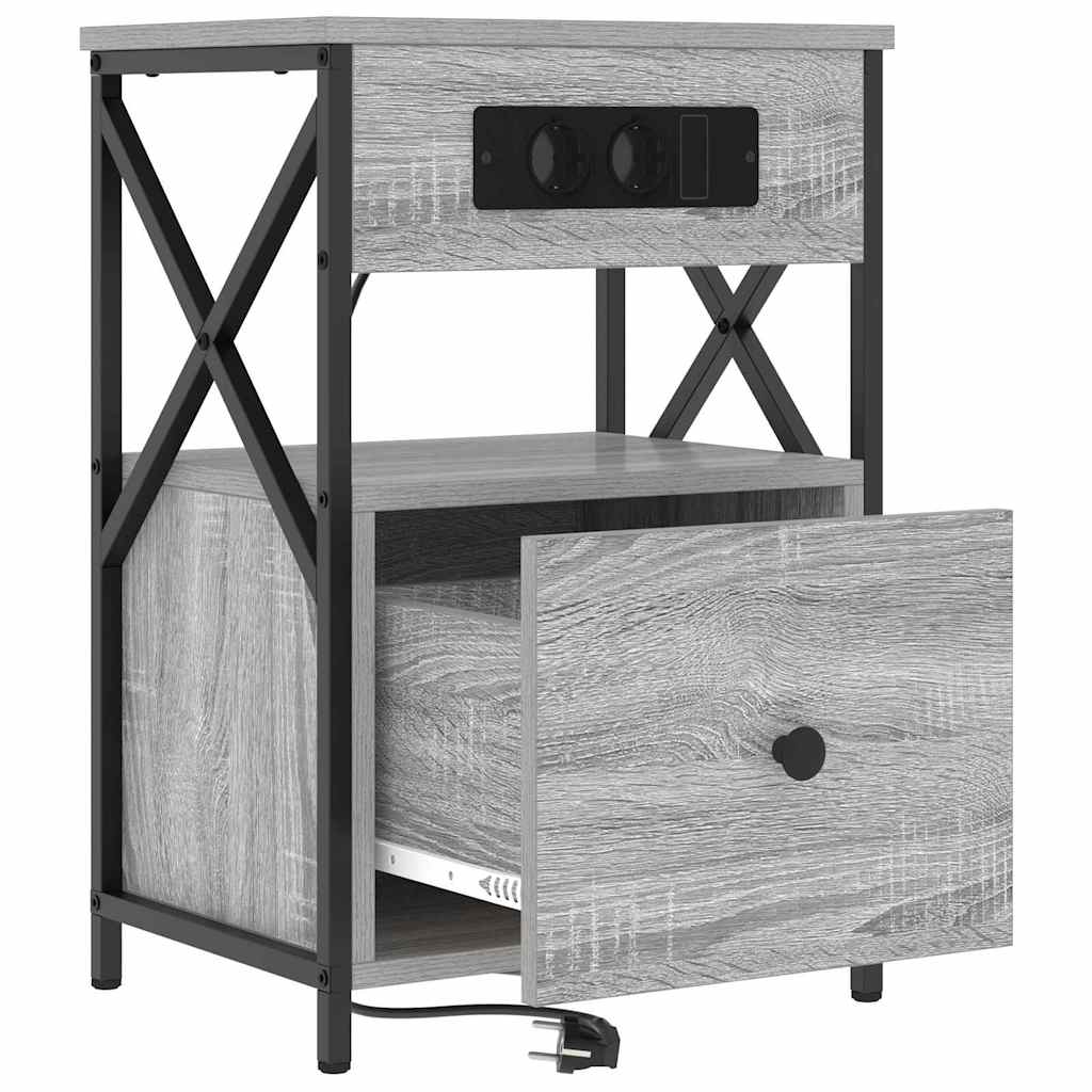 Nachttisch 2 pcs Graues Sonoma 40 x 31 x 60 cm Holzwerkstoff