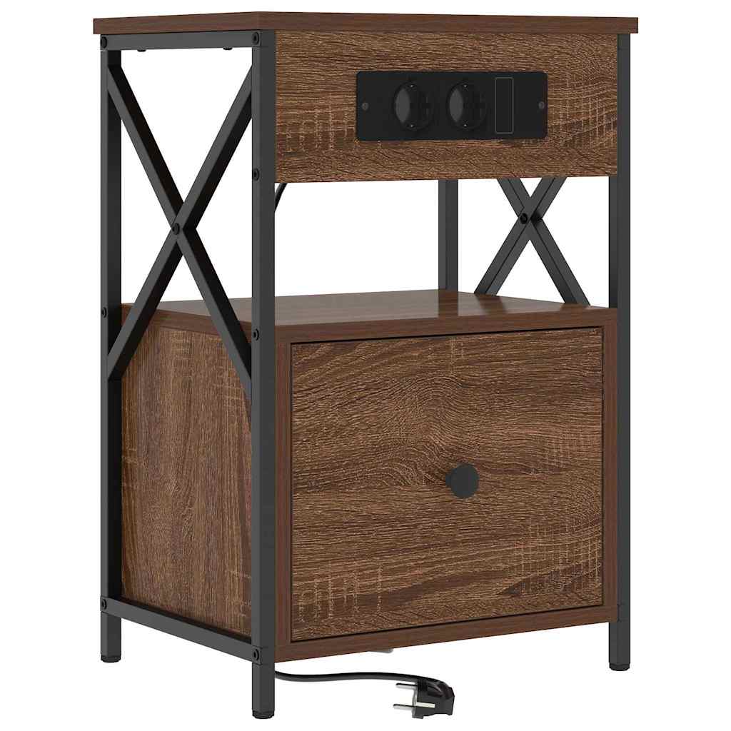 Nachttisch 2 pcs Braun Eichen-Optik 40 x 31 x 60 cm