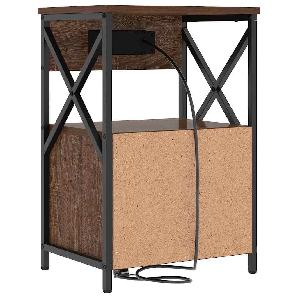 Nachttisch 2 pcs Braun Eichen-Optik 40 x 31 x 60 cm