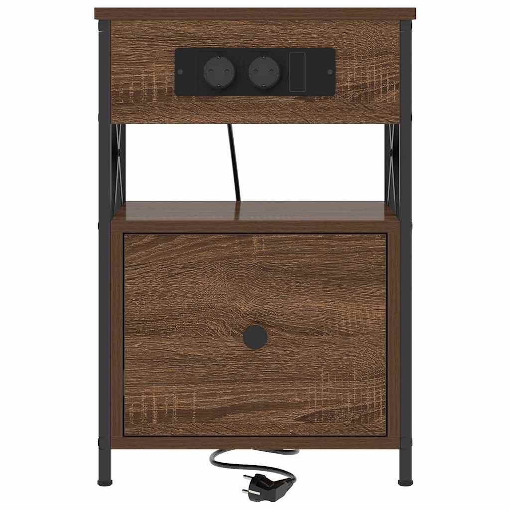 Nachttisch 2 pcs Braun Eichen-Optik 40 x 31 x 60 cm