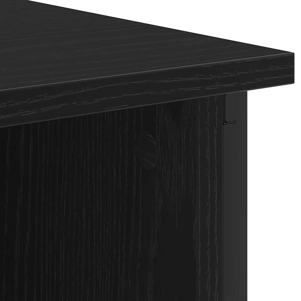 Nachttisch Schwarz Eichen-Optik 55 x 31 x 76 cm Holzwerkstoff