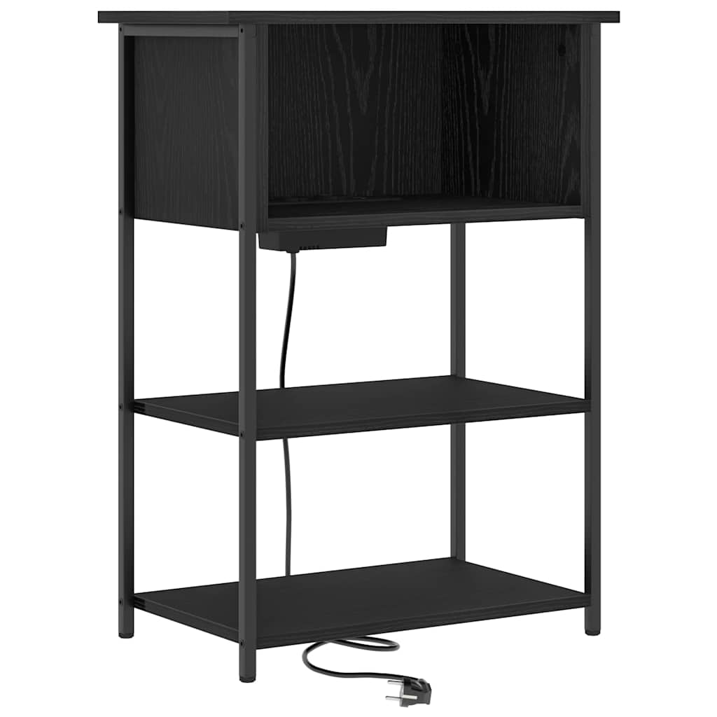 Nachttisch Schwarz Eichen-Optik 55 x 31 x 76 cm Holzwerkstoff