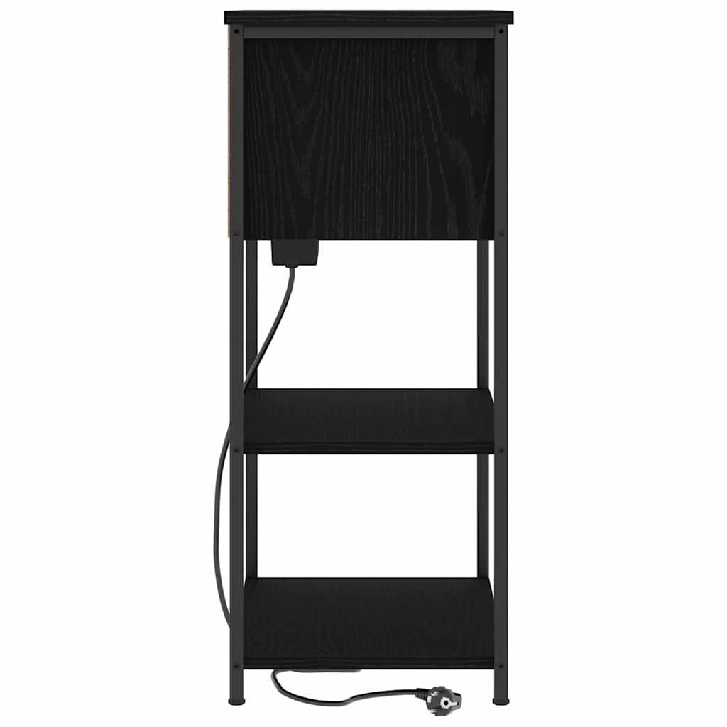 Nachttisch Schwarz Eichen-Optik 55 x 31 x 76 cm Holzwerkstoff