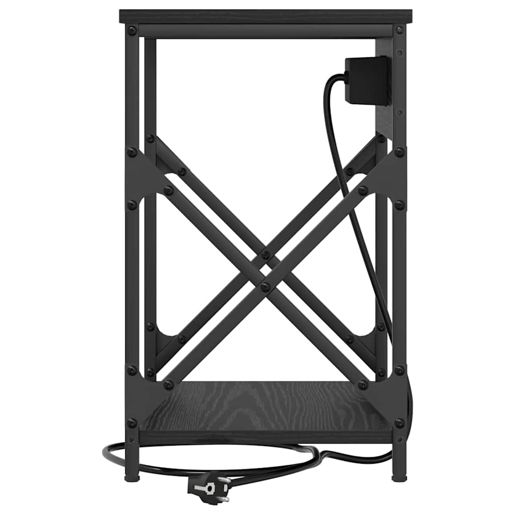 Nachttisch 2 pcs Schwarz Eichen-Optik 41 x 31 x 51 cm