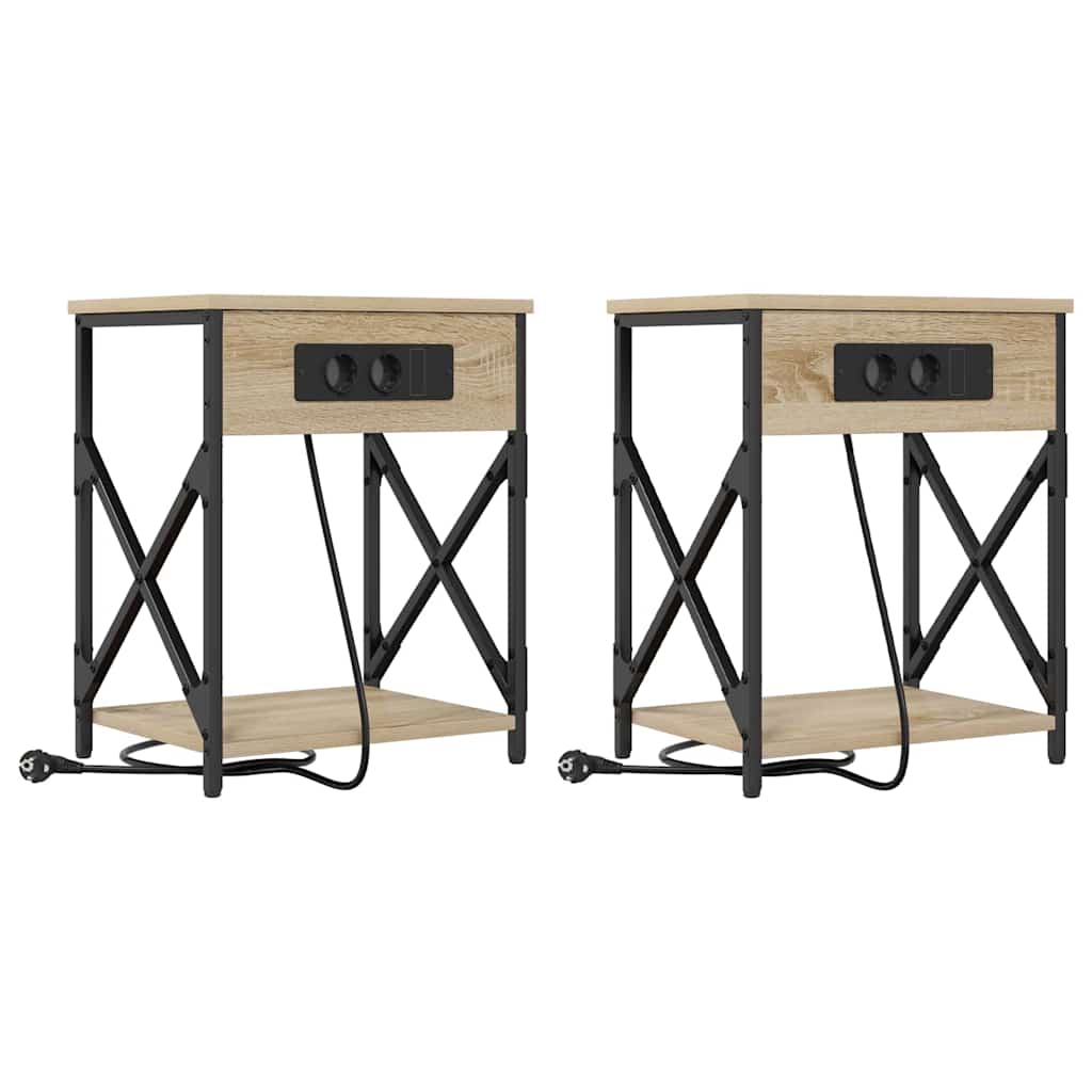 Nachttisch 2 pcs Sonoma-Eiche 41 x 31 x 51 cm Holzwerkstoff
