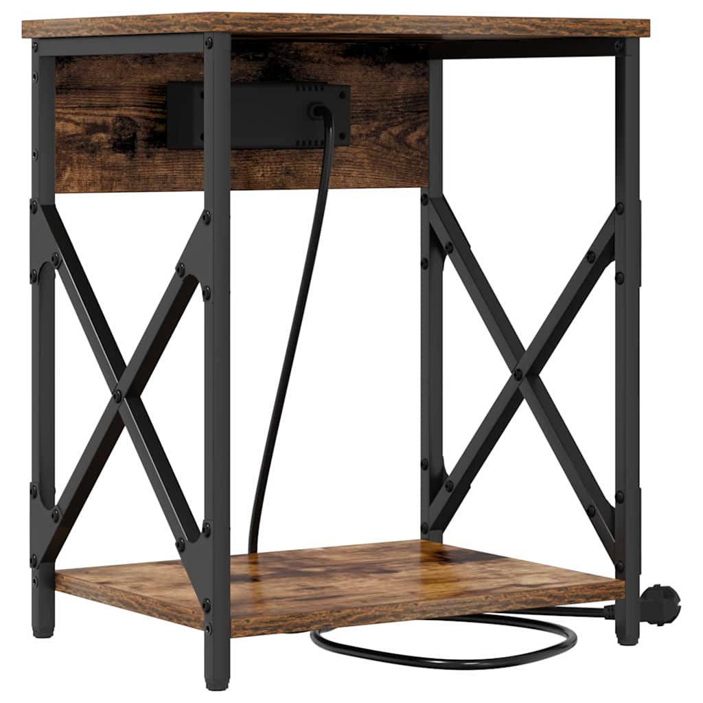 Nachttisch 2 pcs Geräucherte Eiche 41 x 31 x 51 cm
