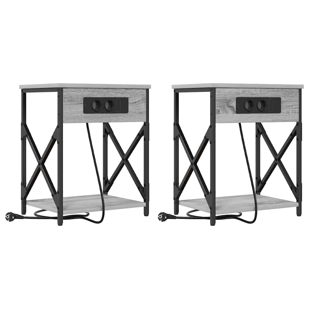 Nachttisch 2 pcs Graues Sonoma 41 x 31 x 51 cm Holzwerkstoff