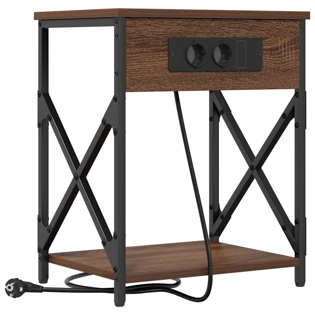 Nachttisch 2 pcs Braun Eichen-Optik 41 x 31 x 51 cm